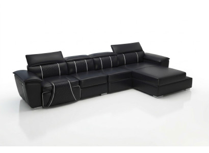 Canapé en cuir Canapé en cuir Canapé Designer Canapé en cuir Canapé en L Canapé G8048C Noir