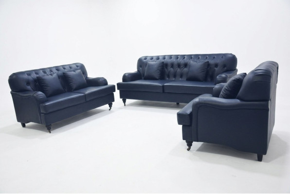Canapé Chesterfield. Ensembles de canapés en cuir. Élégant luxe salon design moderne.