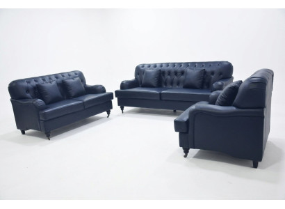 Canapé Chesterfield. Ensembles de canapés en cuir. Élégant luxe salon design moderne.