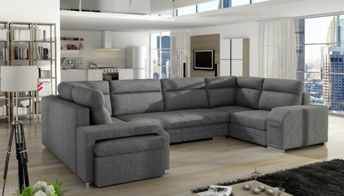 XXL Canapé d'angle de paysage vivant Canapé Canapé Rembourrage Suite Designer U-forme d'angle nouveau
