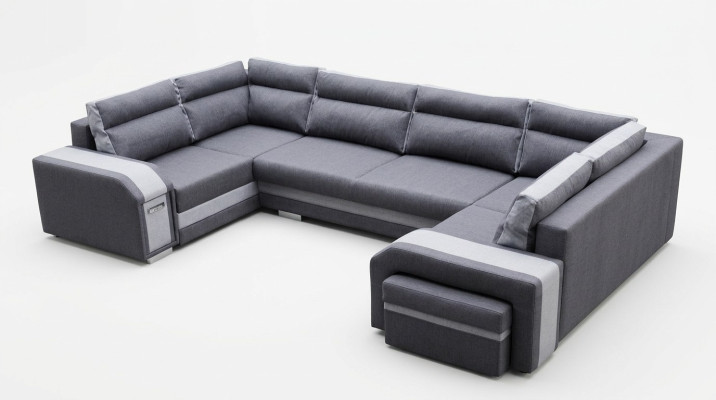 XXL paysage vivant Canapé d'angle Canapé Sofa Rembourrage Suite Coin Designer U-forme nouveau