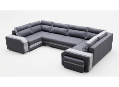 XXL paysage vivant Canapé d'angle Canapé Sofa Rembourrage Suite Coin Designer U-forme nouveau