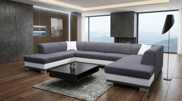XXL Ensemble de canapés d'angle Canapé Canapé rembourré Suite Coin Designer U-forme nouveau Canapé