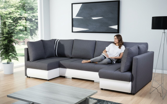 XXL Sofa d'angle de style de vie canapé canapé suite coin designer en forme de U nouveau