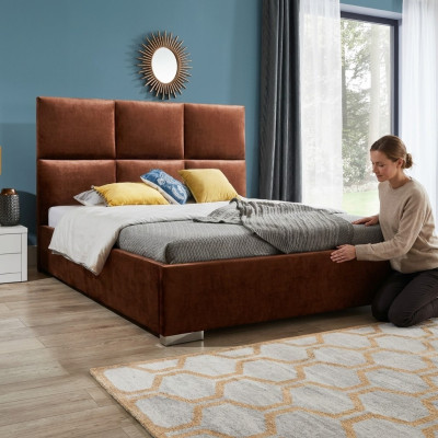 Lits de design Luxe Velours Velours Lit Hôtel Double neuf XXL