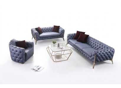 Canapé de luxe de haute qualité Ensembles de Chesterfield 3 + 2 + 1 Siège rembourré Canapé
