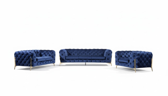 Canapé de luxe de haute qualité, siège rembourré 3+2+1 suite Chesterfield décoratif