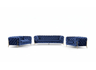 Canapé de luxe de haute qualité, siège rembourré 3+2+1 suite Chesterfield décoratif