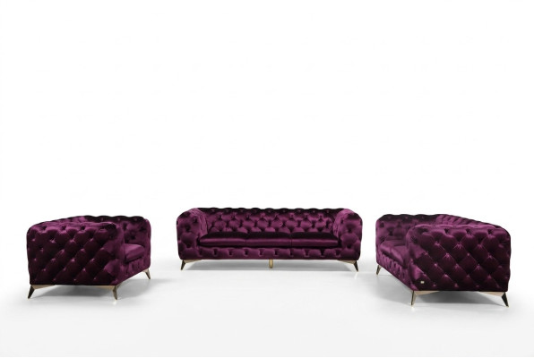 XXL Grand canapé Chesterfield 3 places en tissu textile