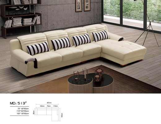 Canapé en cuir rembourrage paysage canapé d'angle Sofas nouveaux Siège de suite d'angle