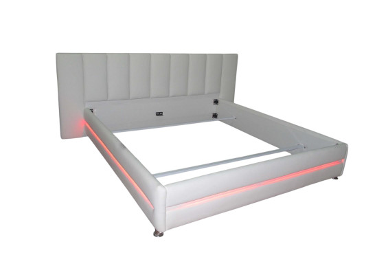 Conception de lit en cuir double luxe mariage moderne cadre de chambre de sommeil d'hôtel
