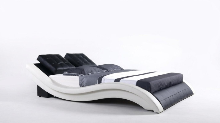 Lits doubles de design Cadre de lit Hôtel Chambre de sommeil Cuir Luxe Moderne