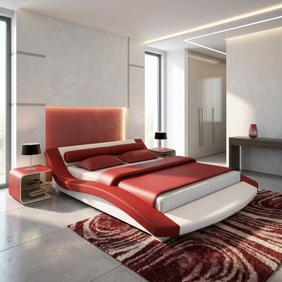 Conception cadre de lit en cuir de luxe Hotel Chambre à coucher Double lits Mariage Moderne