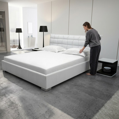 Conception de lit en cuir Lits doubles de luxe Mariage moderne Cadre de sommeil d'hôtel