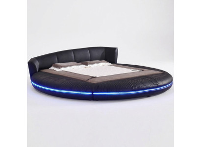 Lits design ronds Lits ronds en cuir Lit rond Double Cadre d'hôtel de luxe Dormir instantanément