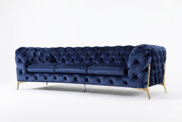 Chesterfield Canapé 3 places Tissu d'ameublement Trois places Canapés Textile Italie
