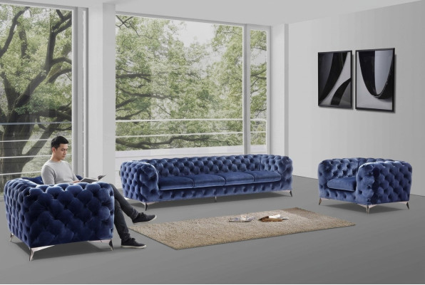 Canapé Chesterfield Canapé Rembourrage XXL Big Suite Textile 4+1+1 designer