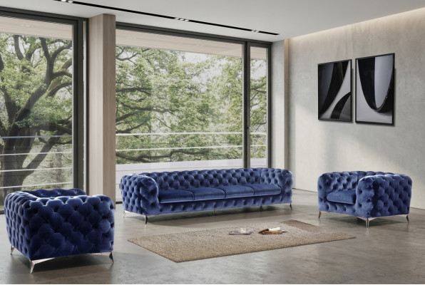 Canapé Chesterfield Canapé Rembourrage XXL Big Suite Textile 4+1+1 designer