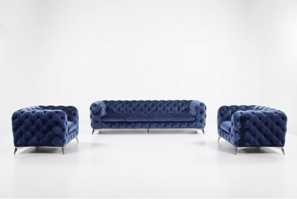 Canapé canapé Mobilier XXL Big Suite Chesterfield Textile Canapés designer 3+2+2