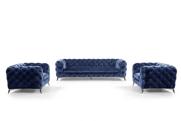 Canapé Chesterfield Canapé Rembourrage XXL Grande Suite Textile 3+3 Canapés design