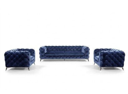 Canapé Chesterfield Canapé Rembourrage XXL Grande Suite Textile 3+3 Canapés design