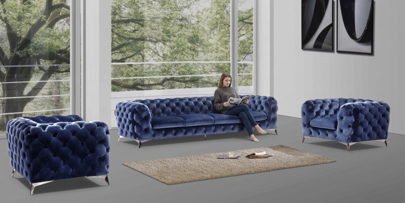 Canapé Chesterfield Canapé Revêtement Suite Textile 2+1 canapés design neufs XXL Big
