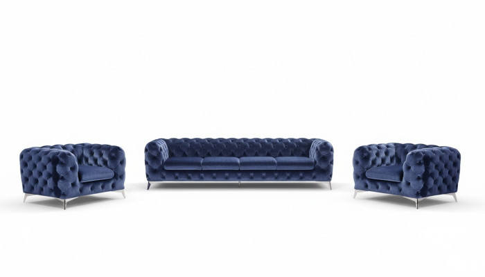 Canapé Chesterfield Canapé Revêtement Suite Textile 2+1 canapés design neufs XXL Big