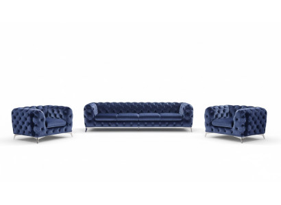 Canapé Chesterfield Canapé Revêtement Suite Textile 2+1 canapés design neufs XXL Big