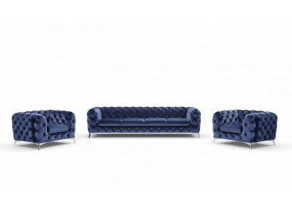Canapé Chesterfield Canapé Revêtement Suite Textile 2+1 canapés design neufs XXL Big