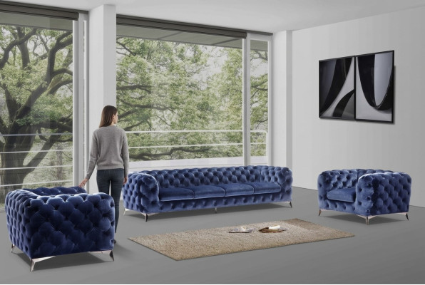 Canapé Chesterfield Canapé Tissu Suite XXL 2+1+1 Canapés Design