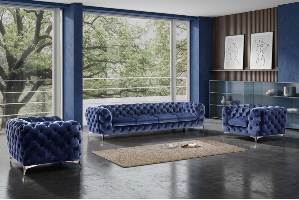 Canapé Chesterfield Canapé Tissu Suite XXL 2+1+1 Canapés Design