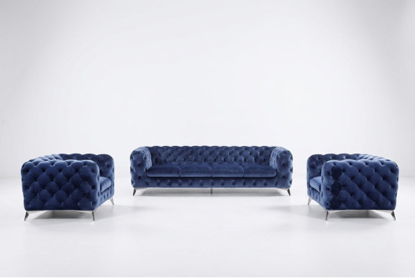 Canapé Chesterfield Canapé Tissu Suite XXL 2+1+1 Canapés Design
