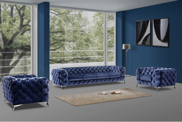 Canapé italien Ensemble de canapé 2x une place Ensemble de tissu Chesterfield neuf 1+1 place
