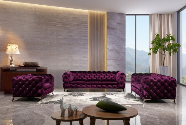 Canapé XXL Big Chesterfield Canapé Suite rembourrage Textile 3+3 canapés design