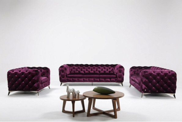 Canapé XXL Big Chesterfield Canapé Suite rembourrage Textile 3+3 canapés design