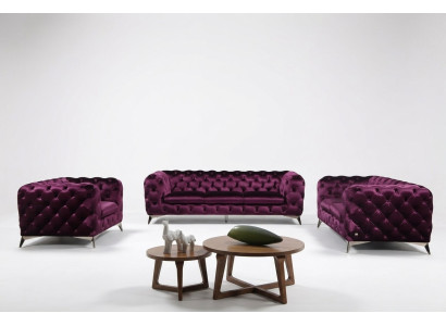 Canapé XXL Big Chesterfield Canapé Suite rembourrage Textile 3+3 canapés design