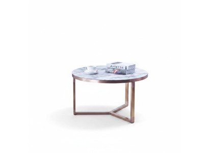 Table basse design Table ronde Tables rondes Canapé rond Métal Verre Côté