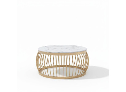 Table ronde de canapé en pierre design inoxydable table de canapé design rond vivant