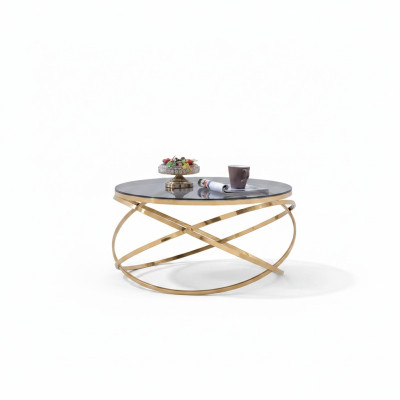 Table basse Tables rondes Canapé rond Métal Verre Côté Designer
