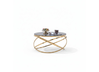 Table basse Tables rondes Canapé rond Métal Verre Côté Designer