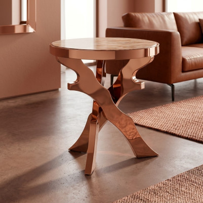 Table d'appoint Canapé Tables rondes Tables rondes en métal et verre Salon design