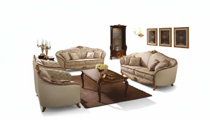 Classe de luxe 3+1+1 ensemble de canapé en meubles italiens Divan Canapé neuf