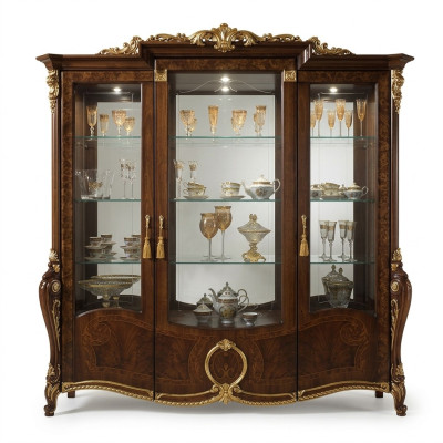Vitrine XXL Vitrine en Verre Vitrine à Murs Vitrines Étagère Baroque Style Rococo Art Nouveau