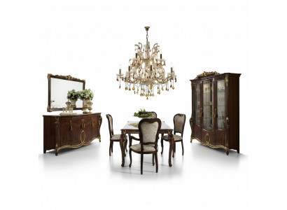 arredoclassic™ Meubles de classe de luxe Vitrine de salle à manger Table Commode 8pcs.