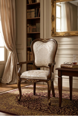 Classique 1 chaise Designer Mobilier de salle à manger italien en bois Baroque