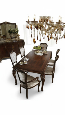 Classique 4 chaises Chaises de designer Ensemble en bois Salle à manger italienne