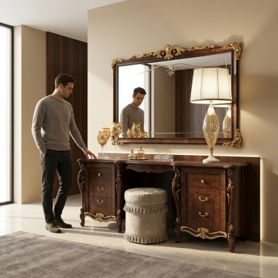 Table de toilette de classe de luxe commode de chambre Mobilier italien