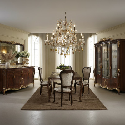 Table à manger 6 chaises Table à manger Art Nouveau Mobilier de luxe royal neuf Rococo