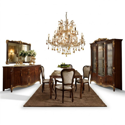Table à manger 6 chaises Table à manger Art Nouveau Mobilier de luxe royal neuf Rococo