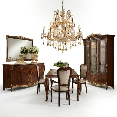 Table à manger + 8 chaises Salle à manger Table Rococo Baroque Art Nouveau